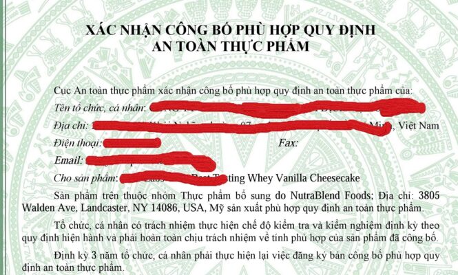 Bản công bố thực phẩm